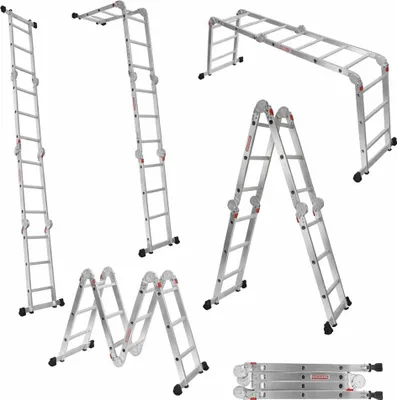 Immagine prodotto di Aluminum hinge ladder WERKBERG 4x3 folding anti-slip