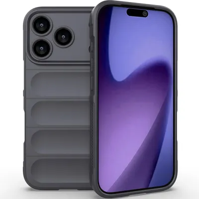 Produktbild von Handyhülle für iPhone 17 Pro Weich TPU Silikon Stossfest Anti-rutsch Hülle Dunkelgrau