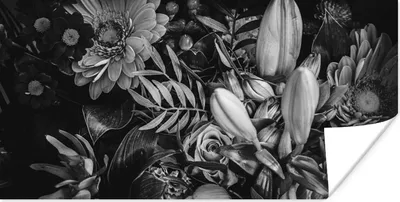 Produktbild von MuchoWow® Poster Blumenstrauß - Stilleben - Blumen - Pflanzen - Rot 80x40 cm - Wanddeko