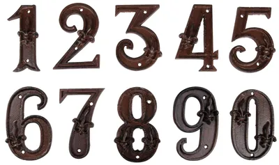 Produktbild von Gusseiserne Hausnummer '7' Robust, Rustikal und Zeitlos. In Braun.