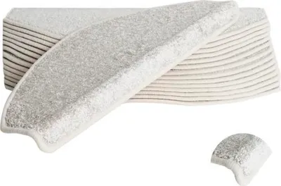 Produktbild von Stufenmatte Fortuna halbrund beige 23,5x65x4,5 cm