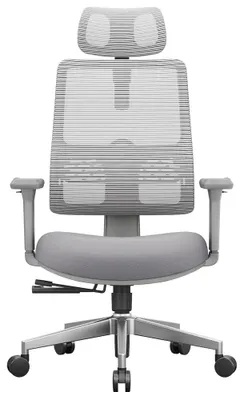 Productafbeelding van Ergonomische bureaustoel, verstelbare lendensteun, verstelbare hoofdboscherm, wit
