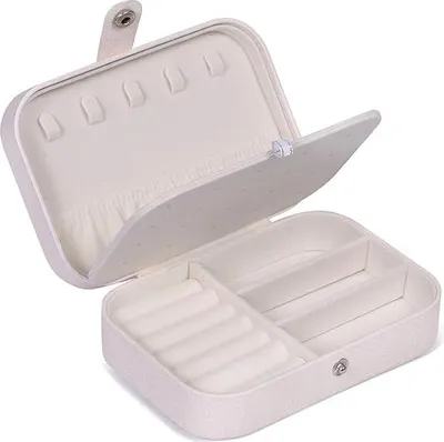 Produktbild von Schmuckschatullen Damen Reise Schmuck Organizer M?dchen Kleine Schmuckaufbewahrung fš¹r Ringe Ohrringe Halsketten Armb?nder, 16,5 x 11,5 x 5,5 cm
