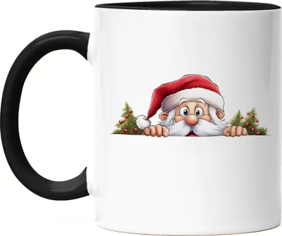 Produktbild von Süßer Weihnachtsmann Tasse Schwarz Weihnachten Christmas Nikolaus Advent