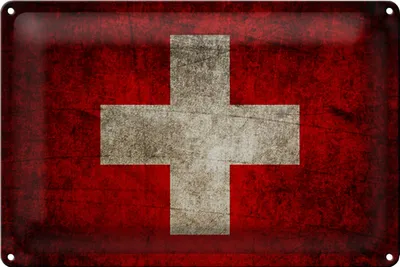 Produktbild von Blechschild Flagge 40x30cm Schweiz Fahne