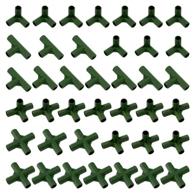 Produktbild von 40 Stück 11 mm Gewächshaus-Rahmenverbinder, Garten-Eckverbinder, Kunststoff-Eckverbinder, Gartenrohrverbinder für Blumenständer und Gewächshausrahmen, 3-Wege- und 4-Wege-Verbindungen