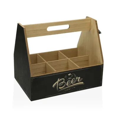 Produktbild von Flaschenhalter Versa 6 Flaschen 18 x 5 x 18 cm Metall Holz MDF