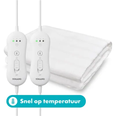 Productafbeelding van Tomado TEB2505W - Elektrische deken - 2 persoons - 160 x 140 cm