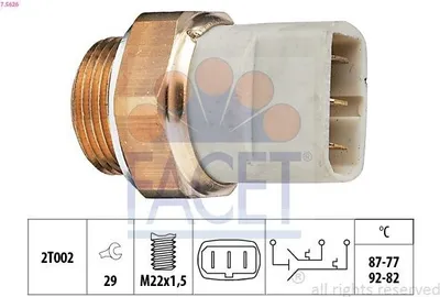 Produktbild von FACET 7.5626 Temperaturschalter Kühlerlüfter Thermoschalter für VW Transporter IV Bus (70B, 70C, 7DB, 7DK, 70J, 70K, 7DC, 7DJ) TRANSPORTER III Bus