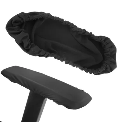 Produktbild von 1 Paar abnehmbare Stuhl-Armlehnenbezüge, elastischer Schutz, Büro-Sesselbezug, Schwarz