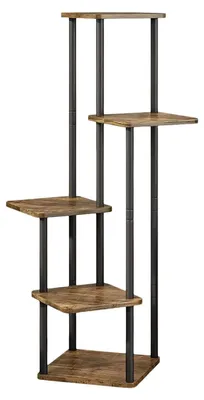 Produktbild von Pflanzenständer - Blumenständer aus Metall - Mehrstöckig - Leiterregal - Für innen und außen - Für Balkon und Garten - Schwarz