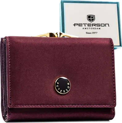 Obrázok produktu pre Peterson dámska peňaženka prírodná a ekologická koža fialová RFID 12,5 cm