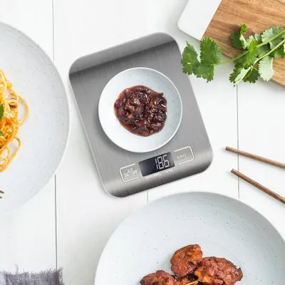 Obrázek produktu pro Tenká LCD digitální váha od 1 g - 5000 g - barva stříbrná