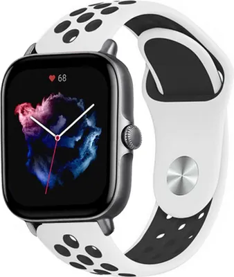 Produktbild von Strap-it Amazfit GTS 3 Sportarmband (Weiß/Schwarz)