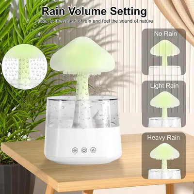Image de Humidificateur à nuages, diffuseur d'huiles essentielles de 450 ml avec 7 couleurs, lumières LED, nano-brouillard, diffuseur et humidificateur pour la maison, le bureau, la chambre, la chambre d'enfant et la maison，Blanc