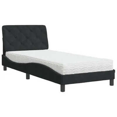Immagine prodotto di Letto con Materasso Nero 90x190 cm in Velluto