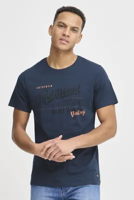 Produktbild von BLEND BHDoppler Herren T-Shirt Kurzarm Shirt mit Print Rundhals-Ausschnitt 100% Baumwolle Regular fit