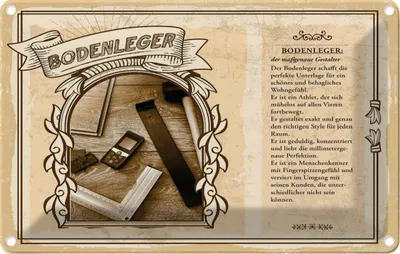 Produktbild von vianmo Blechschild 12x18 cm Bodenleger Beruf Arbeit