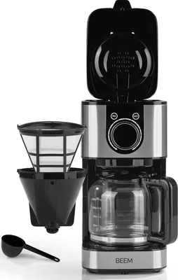 Produktbild von Beem Kaffeemaschine Aroma-Switch Glas Dauerfilter 900W Edelstahl schwarz