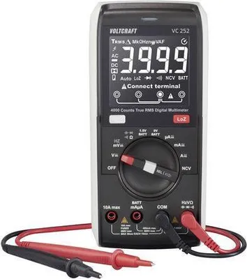 Image de VOLTCRAFT VC252 Multimètre manuel calibré (ISO) numérique CAT III 600 V Affichage (Counts) : 4000 (VC-13829980)
