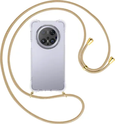 Produktbild von Handykette Backcover-Schutzhülle mit Band (Metall goldfarben) für Huawei Mate 70 Pro - caramel