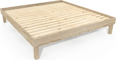 Productafbeelding van Queensize bed, 180x200 cm, massief hout, comfortmodel - onbehandeld (zonder lak)