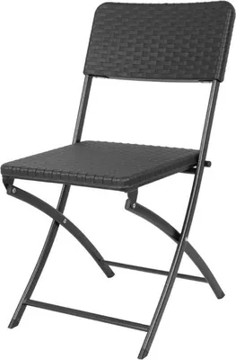 Immagine prodotto di Sedia pieghevole Bolero in rattan nera (2 pezzi)
