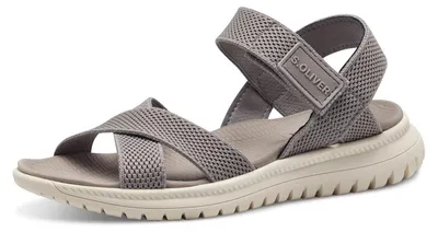 Produktbild von s.Oliver Damen Sandalen flach mit Klettverschluss Elastisch, Braun (Taupe), 40 E