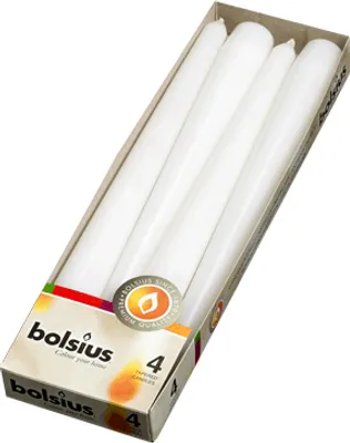 Image de Bolsius Bougie pointue White 4er