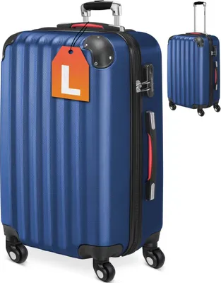 Produktbild von MONZANA® Koffer Handgepäck ABS Hard Case 4 Rollen Teleskopgriff Zahlenschloss Kantenschutz Reisekoffer Hartschalenkoffer Rollkoffer Trolley Blau L