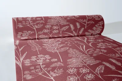 Produktbild von Airlaid Tischläufer Benjamin in Bordeaux, 40 cm x 24 m , 1 Stück - Mank - Herbstdesign Sträucher Gräser