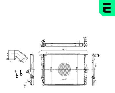 Image de ERA 673047 : Radiateur de refroidissement moteur pour BMW 3 Touring (E91), 3 Berline (E90), 1 Hatchback (E87), X1 (E84), 3 Coupé (E92), 3 Cabriolet (E93)