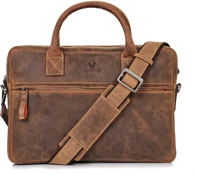 Produktbild von DONBOLSO Laptoptasche Marseille Leder I Handgefertigte Messenger Bag bis 14 Zoll I Notebook Aktentasche für Büro, Reise I Schulter Handtasche für Damen und Herren I
