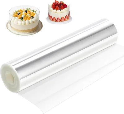 Productafbeelding van Tortenrandfolie 30 cm hoog x 10 m - Transparante acetaat folie - Stevige Bakfolie
