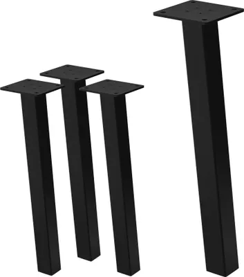 Obrázek produktu pro ML-Design sada 4 noh stolu / podnoží lavice úhlová, 42 cm, lesklá černá, z práškově lakované oceli, úhlová, profil 4x4 cm, tvar I, sklon 96°