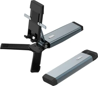 Produktbild von Verstellbarer Tablettenhalter-Ständer - Kompatibel mit Apple iPad, Samsung Galaxy und Kindle Fire Tablets, Schwarz