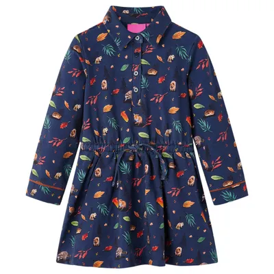 Immagine prodotto di vidaXL Abito da bambino con maniche lunghe blu navy 128