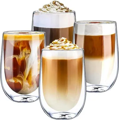 Immagine prodotto di Bicchieri da caffè a doppia parete - Set di 4, 350 ml