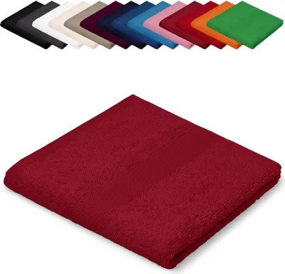 Produktbild von Saunatuch XXL 100x200 cm Saunalaken Strandtuch Saunahandtuch 100% Baumwolle Badelaken, Farbe: Bordeaux