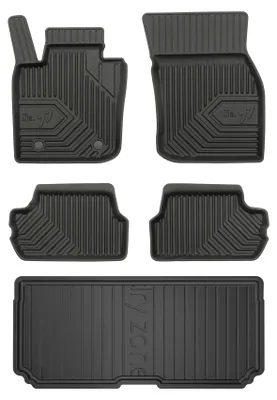 Productafbeelding van Rubberen automatten + kofferbakmat voor MINI Cooper III vanaf 2014 (hatchback) – 5-delig, zwart, op maat – Wielganizator