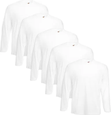 Obrázok produktu pre Fruit of the Loom tričko s dlhým rukávom Valueweight T-Shirt 5 Stk. Weiß L