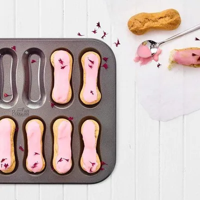 Produktbild von Famanu Backblech für 12 Eclairs und Löffelbiskuits - 35 x 27 cm