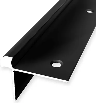 Produktbild von Treppenkantenprofil 33 x 43 x 2500 mm Winkelprofil Einfasshöhe 8 mm Aluminium Glatt Doppelt Versetzt Versenkt Gebohrt Schwarz Küberit