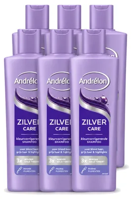 Productafbeelding van 6 x Andrélon Zilver Care Shampoo - 250 ml - Voordeelverpakking - 6 stuks