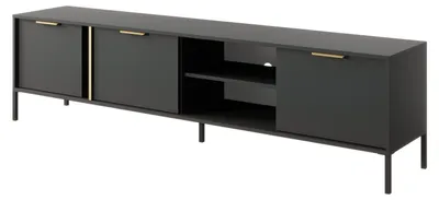 Image de Meuble TV bas pour salon, anthracite, 203 x 39,5 x 53,4 cm