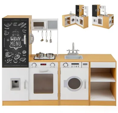 Produktbild von Spielküchenset für Kinder, 3-teilig, mit Licht, Sound und Kreidetafel