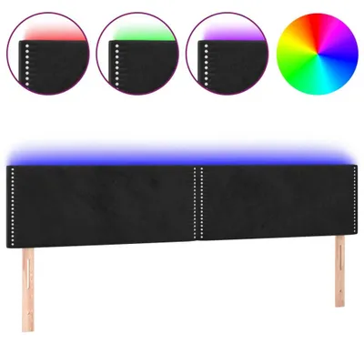 Immagine prodotto di vidaXL Testiera LED nera 200x5x78/88 cm Velluto