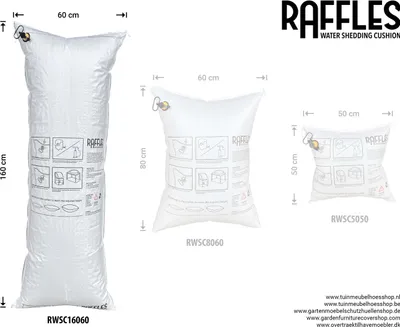 Produktbild von Raffles Covers Aufblasbares Wasserablauf Kissen 160 x 60 cm | Atmungsaktiv | Wasserdicht | UV-beständig | Doppelnähte | Elastischer Kordelzug