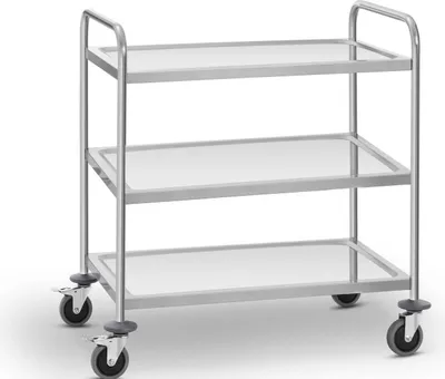 Image de Expondo Royal Catering Chariot de service - Acier inoxydable - 3 étagères - Plateaux : 80 x 45 cm - 300 kg -