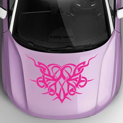 Produktbild von Aufkleber - Autoaufkleber "Herztribal" 87cm x 60cm pink - Tuning Carystyling Heckscheibe Auto